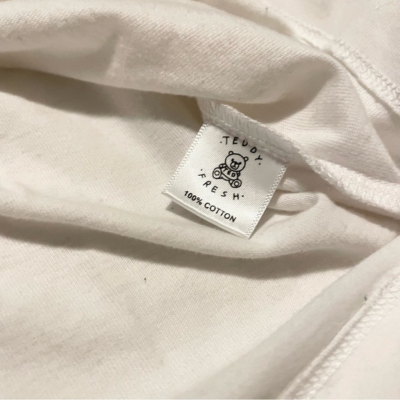 Teddy Fresh Top White Shirt Sleeve Shirt Graphic Teddy Bear Women’s Large - Picture 9 of 16